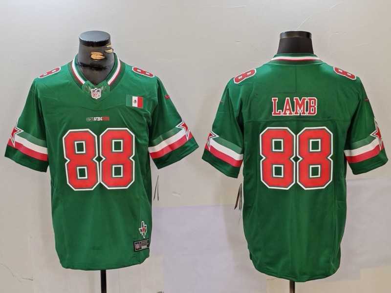 Men%27s Dallas Cowboys #88 CeeDee Lamb 2024 Mexico Green FUSE Stitched Jersey Dzhi->dallas cowboys->NFL Jersey
